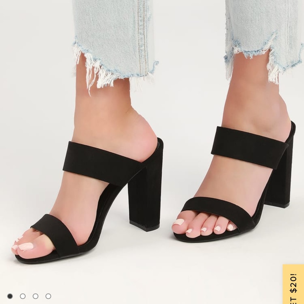 Lulus Black Suede Heels